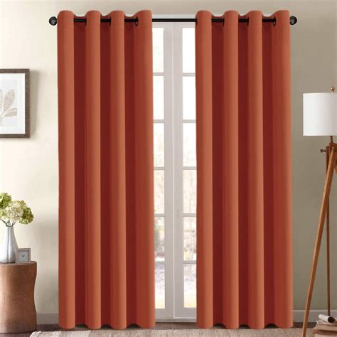 rust orange colored curtains|burnt orange thermal curtains.